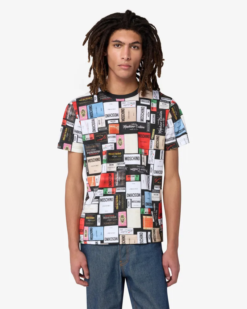 Moschino Bedrucktes T-Shirt aus Baumwolljersey - Bunt Bunt