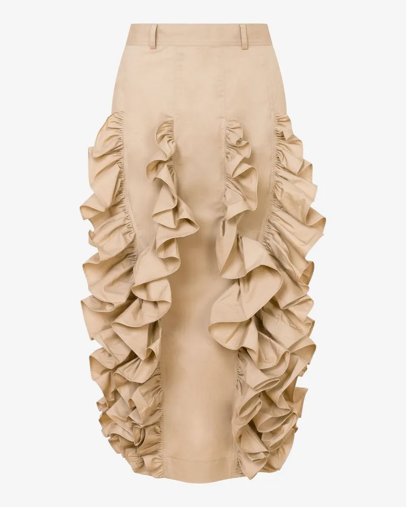 Moschino Verzierter Rock aus Baumwollpopeline - Beige Beige