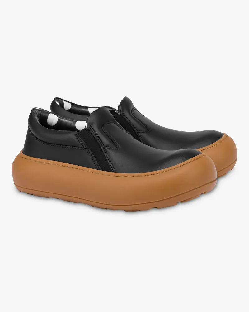 Moschino Slip-on-Turnschuhe aus Kalbsleder - Schwarz Schwarz