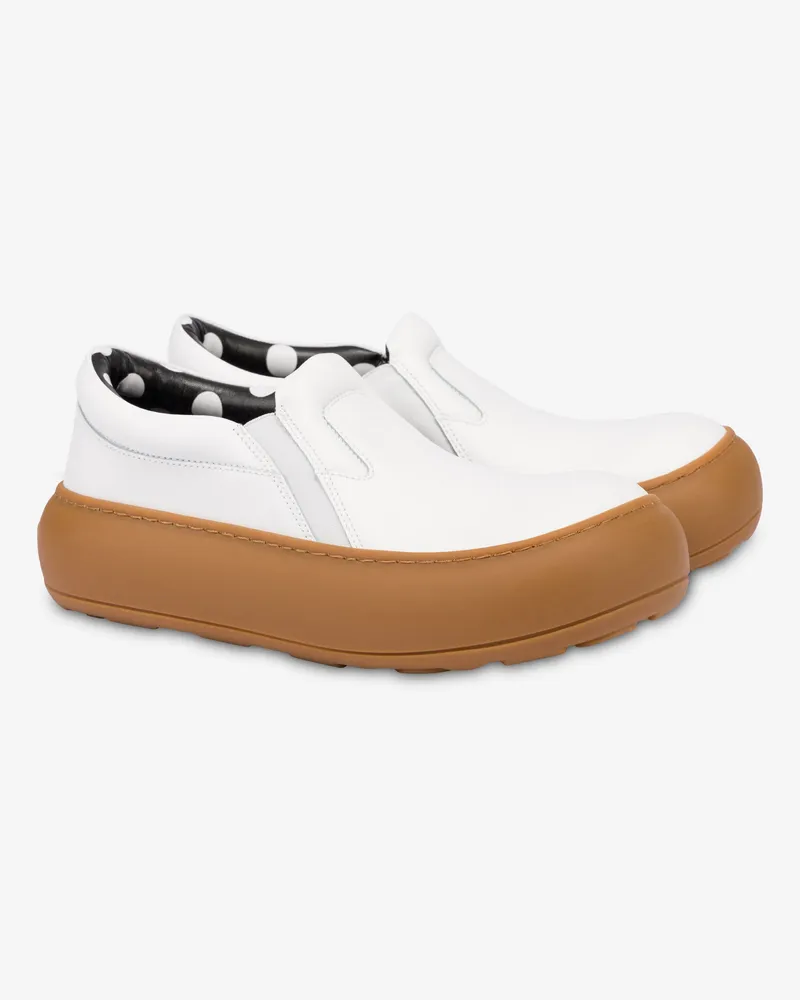 Moschino Slip-on-Turnschuhe aus Kalbsleder - Weiß Weiß