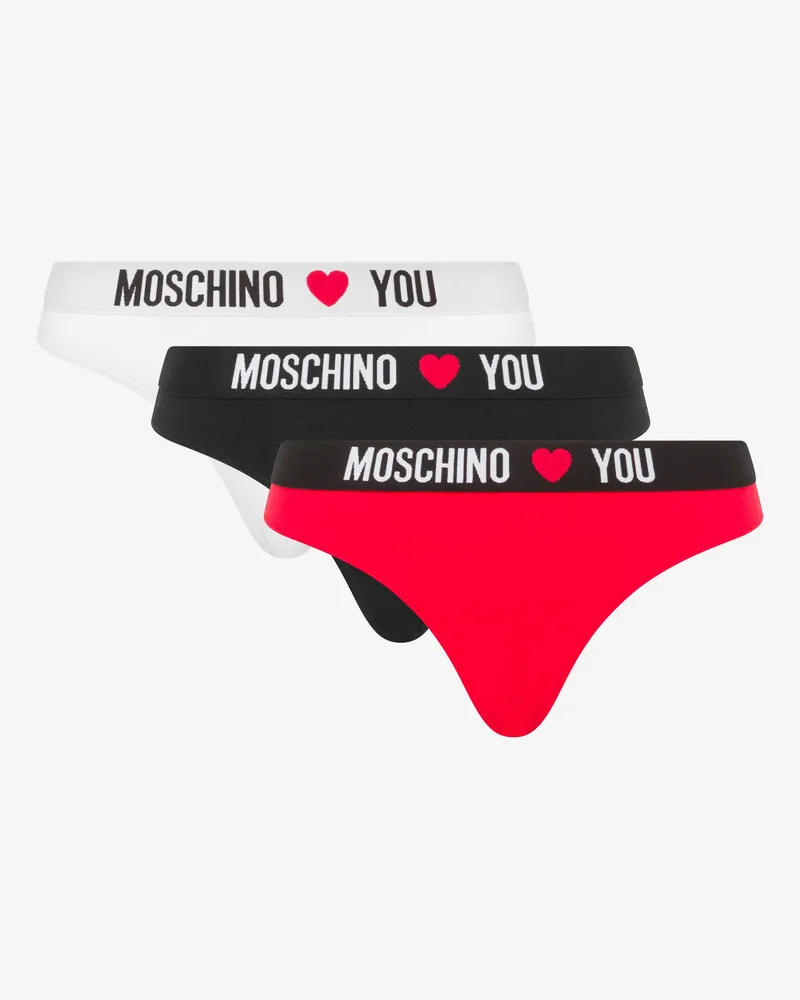 Moschino 3er-Set Slips aus Stretch-Baumwolljersey - Bunt Bunt