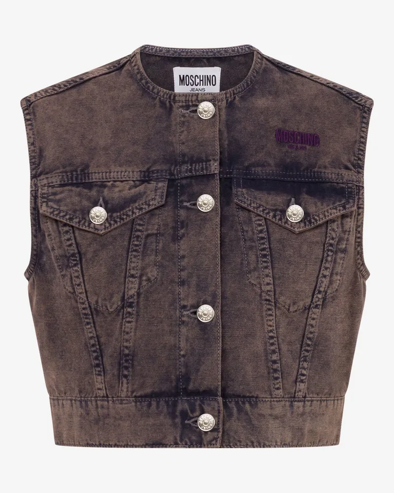 Moschino Weste aus überfärbtem Baumwollstoff - Grau Grau