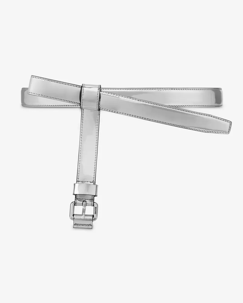 Moschino Gürtel aus gespiegeltem Stoff - Silber Silber