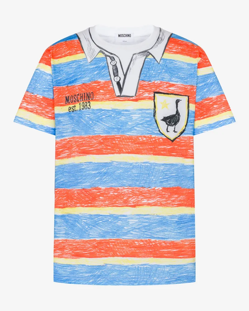 Moschino Bedrucktes T-Shirt aus Bio-Baumwolljersey - Bunt Bunt