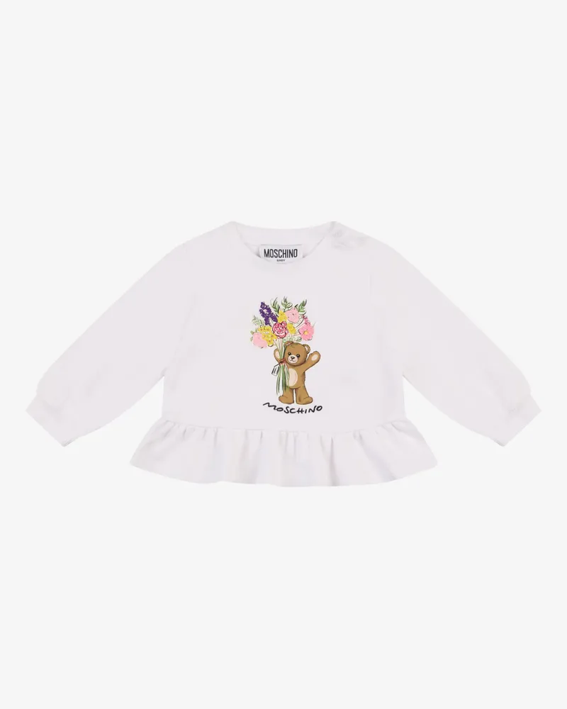 Moschino Moschino Teddy Bear Sweatshirt aus Baumwolle - Weiß Weiß