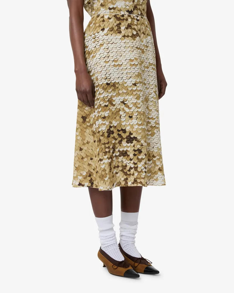 Moschino Rock aus bedrucktem Seiden-Crêpe de Chine - Gold Gold