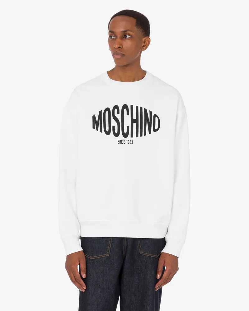 Moschino Bedrucktes Sweatshirt aus Bio-Baumwolle - Weiß Weiß