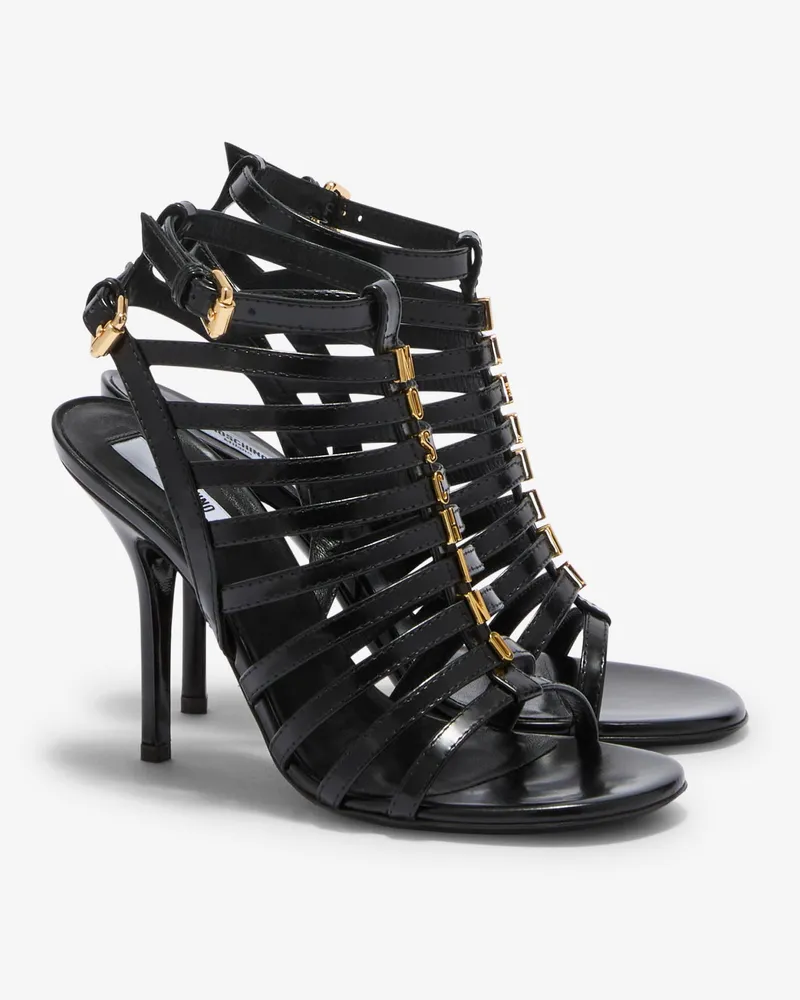 Moschino Sandalen aus gebürstetem Kalbsleder - Schwarz Schwarz