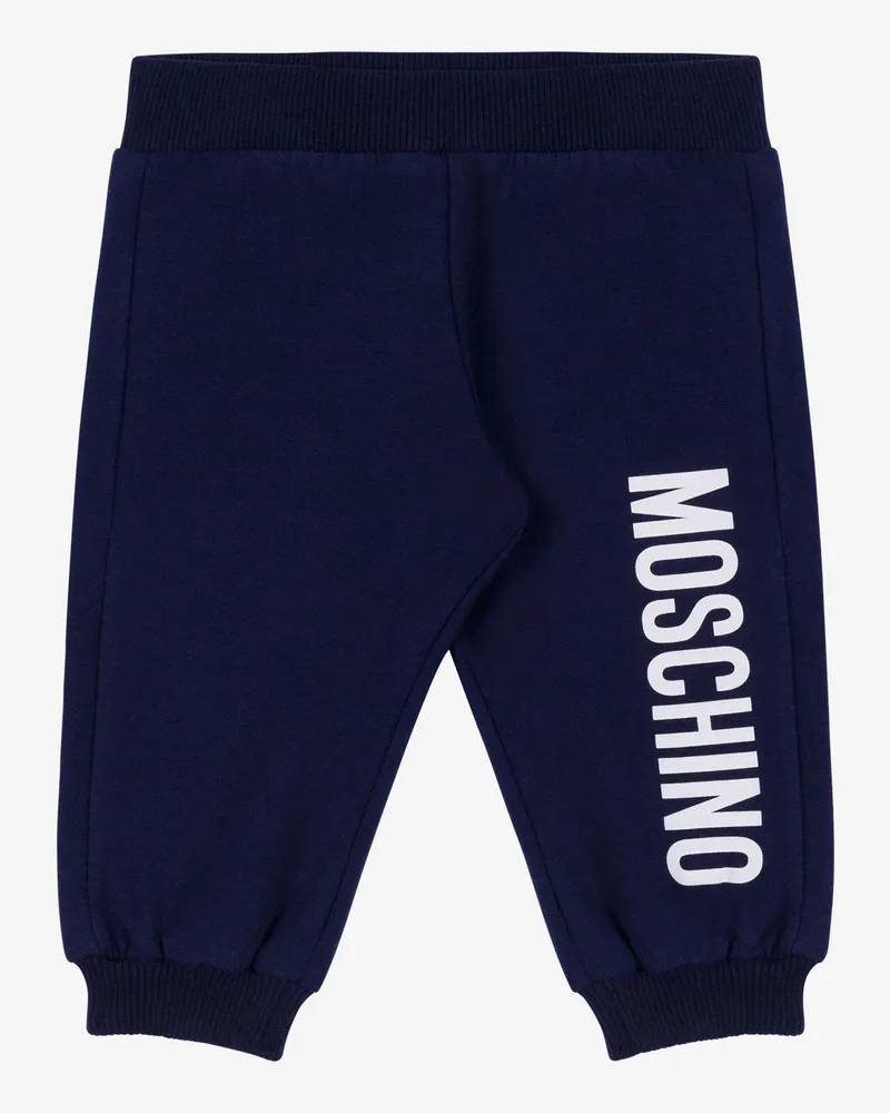 Moschino Hose aus Sweatshirtstoff mit Logo-Print - Blau Blau