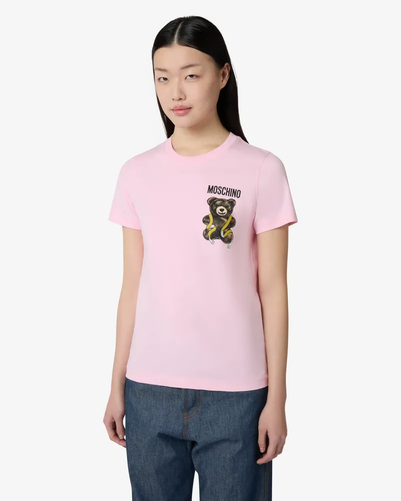 Moschino T-Shirt aus Bio-Baumwolljersey von Moschino Teddy Bear - Pink Pink