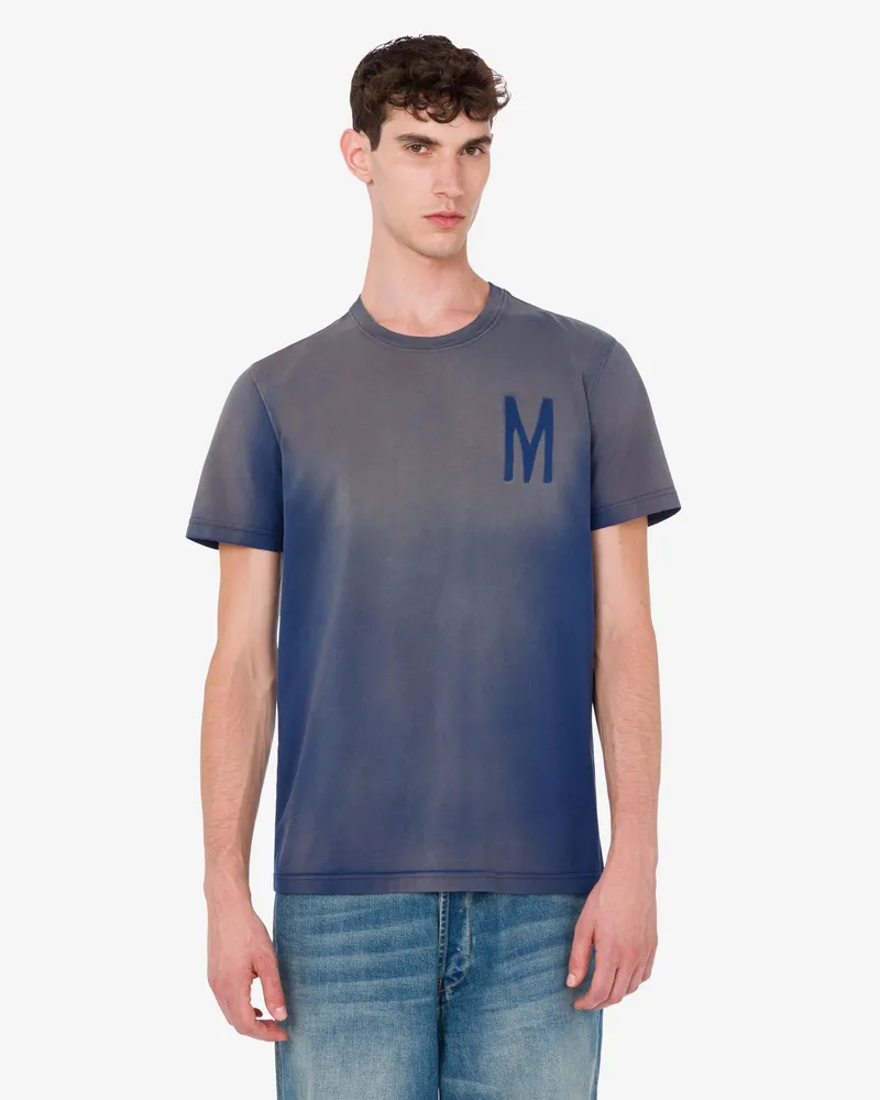 Moschino Bedrucktes T-Shirt aus Bio-Baumwolljersey - Blau Blau