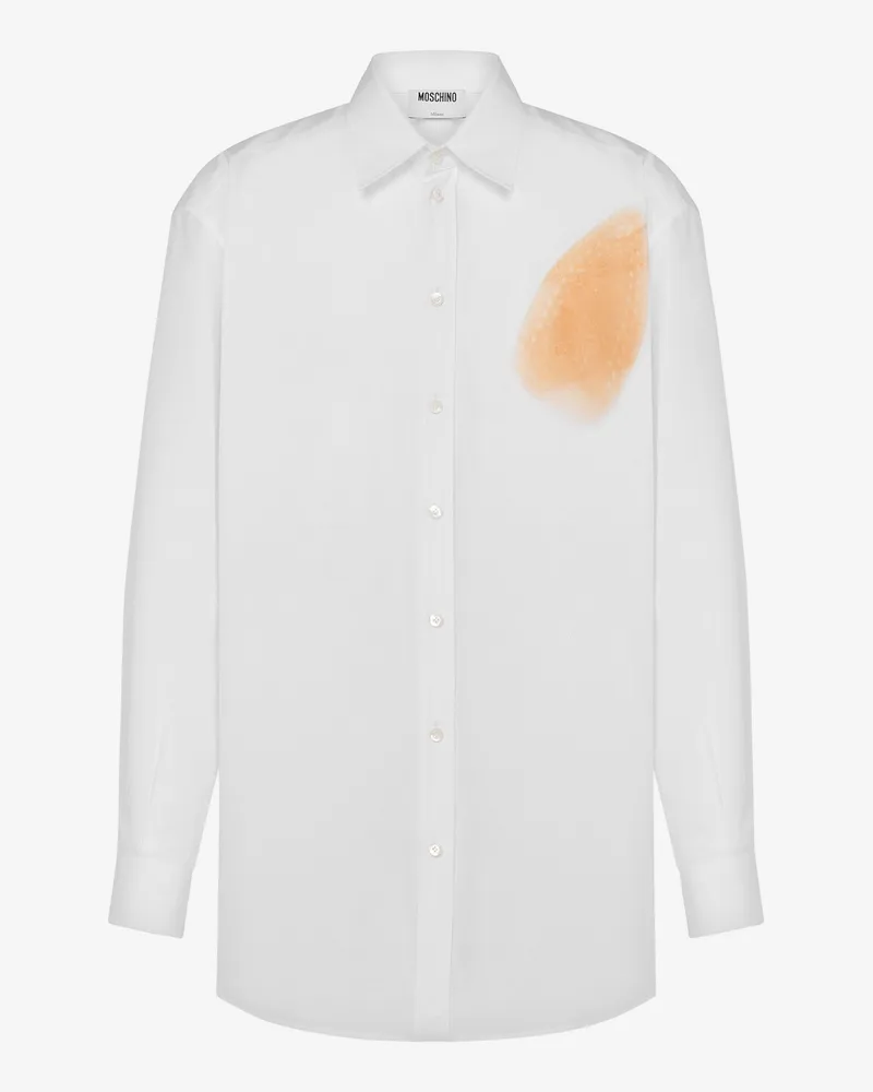 Moschino Hemd aus Baumwollpopeline Archive - Weiß Weiß