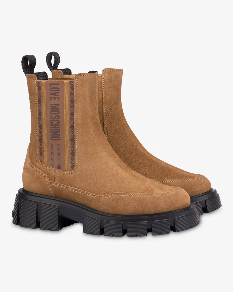 Moschino Wildleder-Stiefeletten - Beige Beige