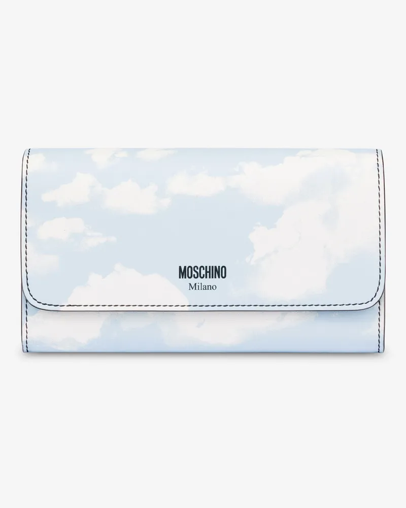 Moschino Chain Wallet Archive Clouds - Blau Blau