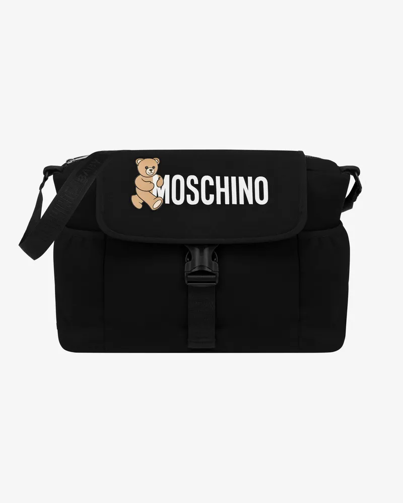 Moschino Wickeltasche mit bedruckter Wickelauflage - Schwarz Schwarz