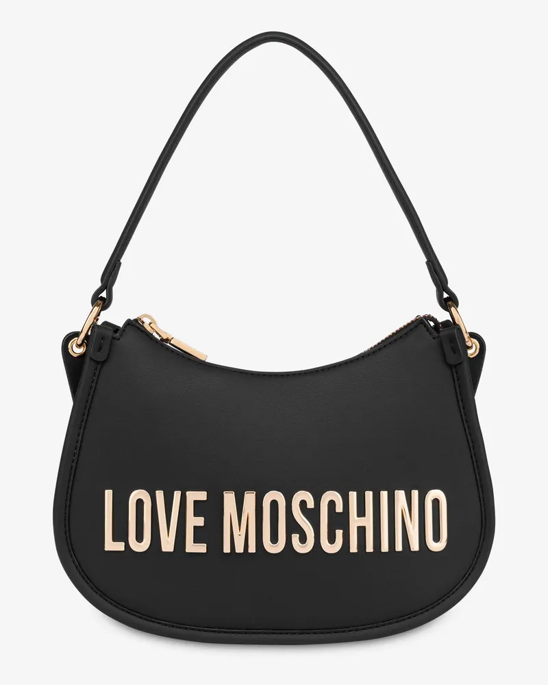 Moschino Hobo-Tasche mit Logo - Schwarz Schwarz