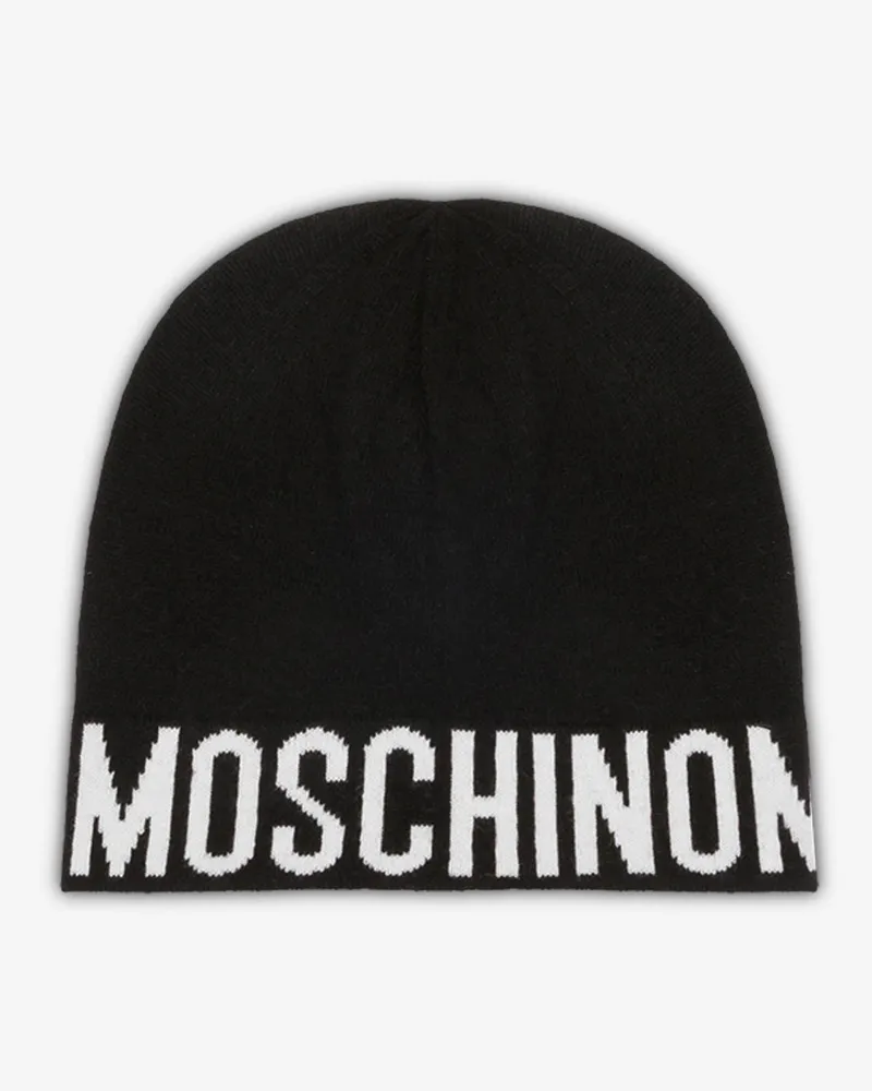 Moschino Hut aus Wollmischung mit Logo - Schwarz Schwarz