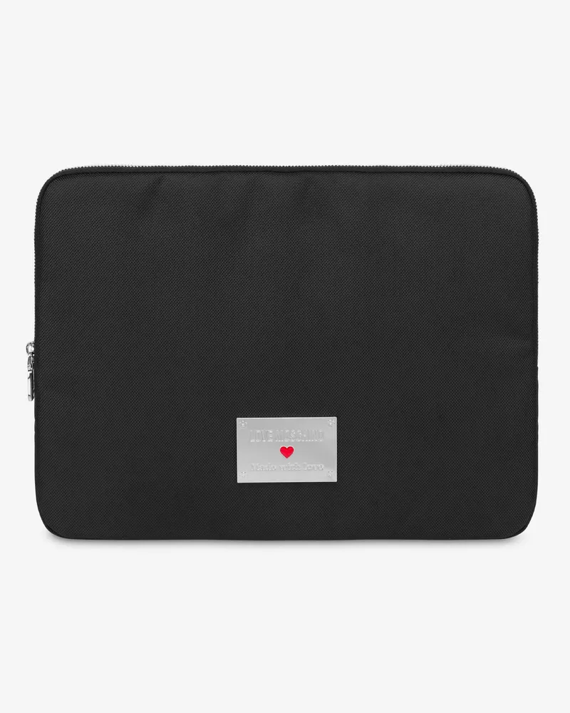 Moschino Laptop-Hülle aus Nylon - Schwarz Schwarz