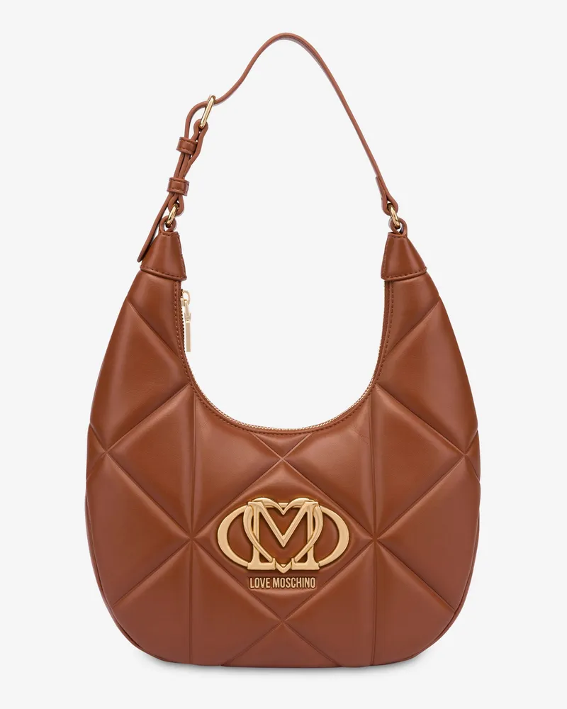 Moschino Gesteppte Hobo-Tasche - Braun Braun