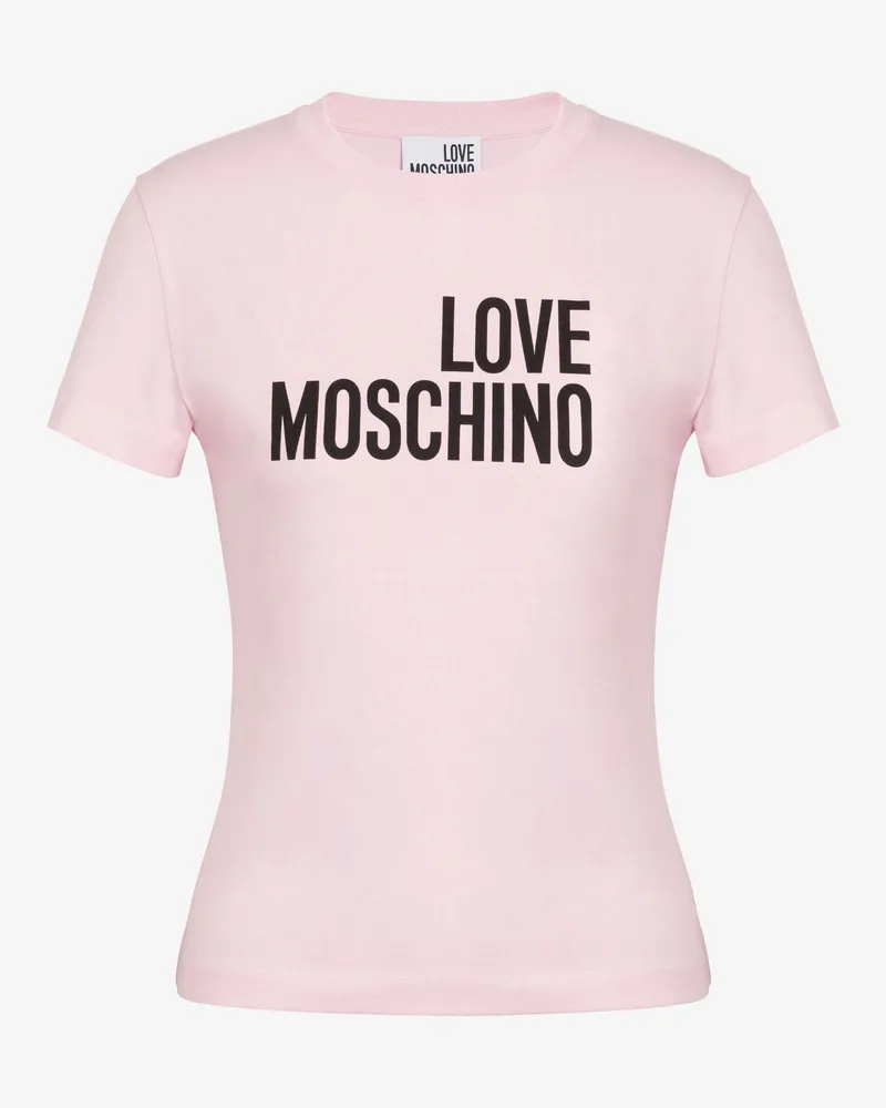 Moschino Bedrucktes T-Shirt aus Baumwolljersey - Pink Pink