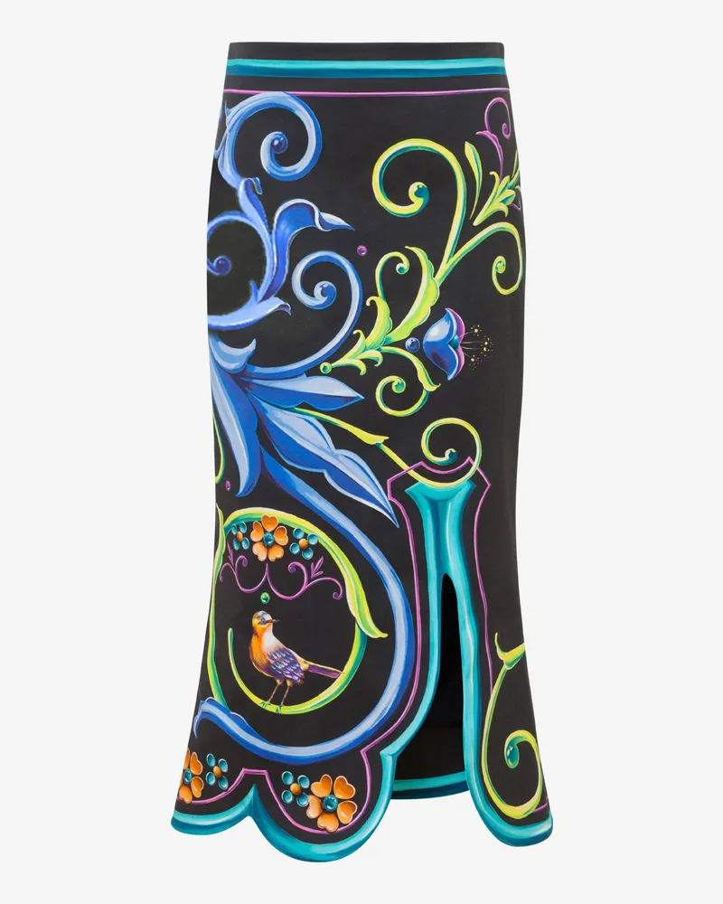 Moschino Rock aus bedrucktem Baumwollgabardine - Schwarz Schwarz