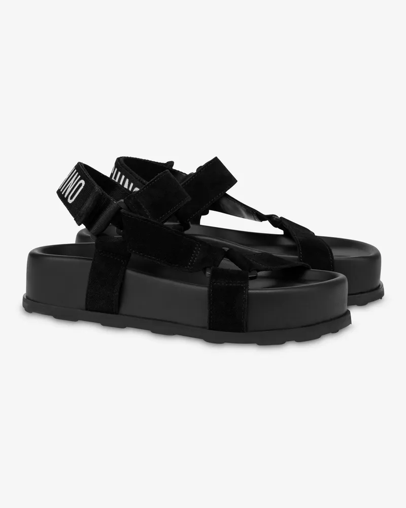 Moschino Wildleder-Sandalen - Schwarz Schwarz