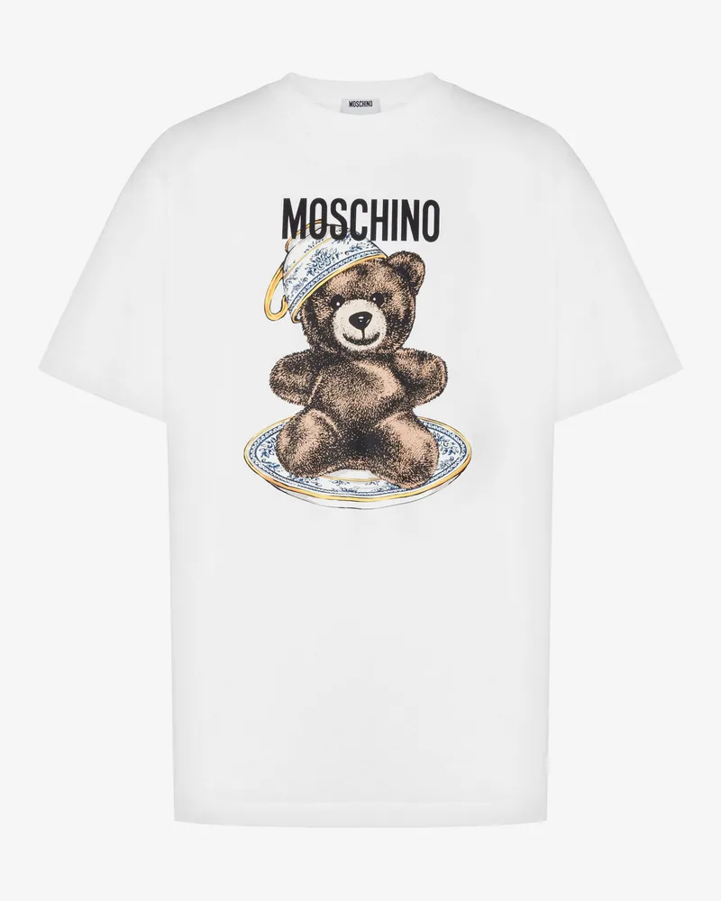 Moschino T-Shirt aus Bio-Baumwoll-Jersey Moschino Teddy Bear - Weiß Weiß
