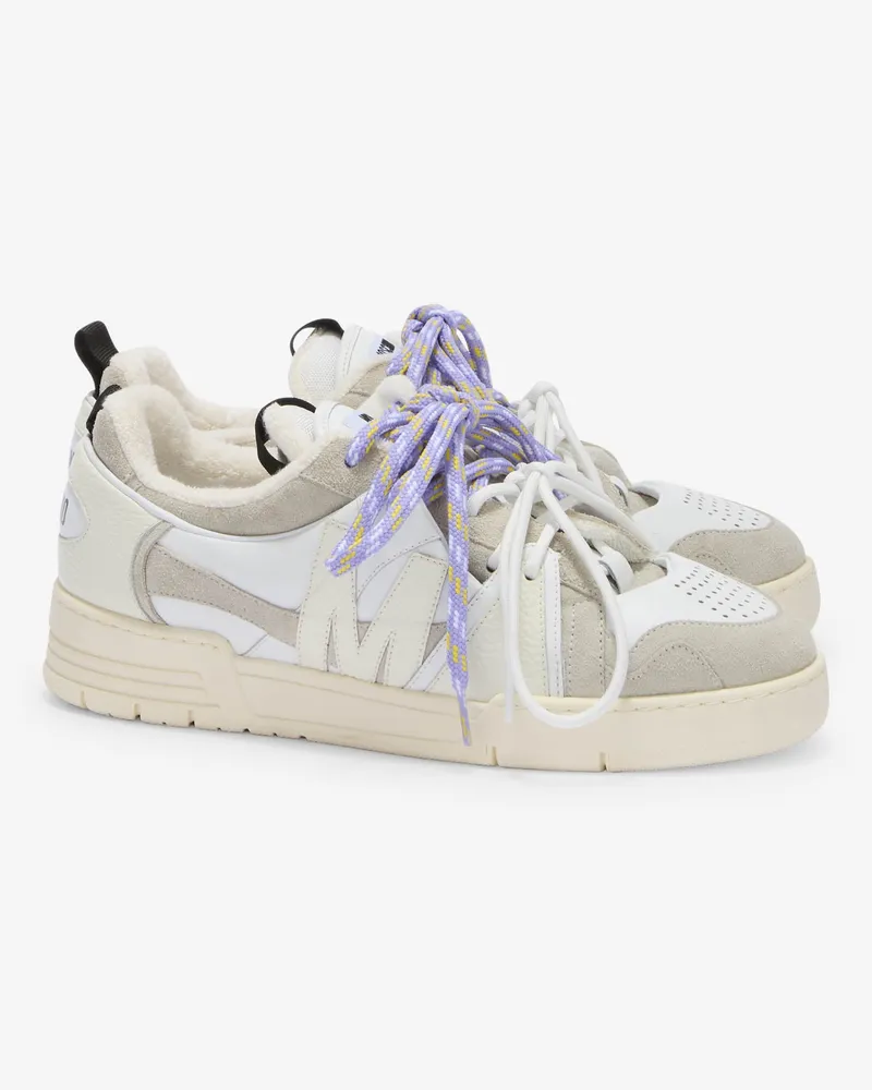 Moschino Sneaker aus Kalbsleder und Wildleder - Weiß Weiß