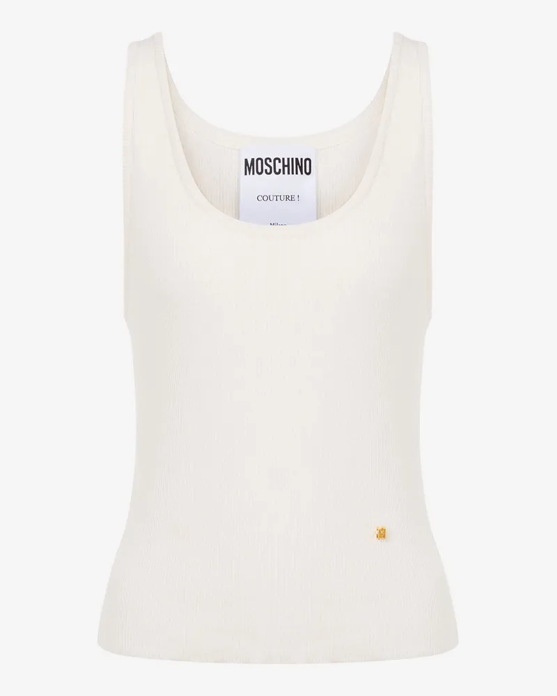 Moschino Strick-Tanktop Golden M - Weiß Weiß