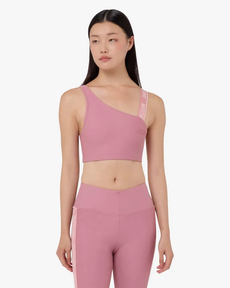 Moschino Sportliches Crop-Top aus Funktionsmaterial - Pink Pink