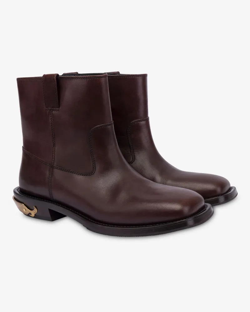 Moschino Stiefelette aus Kalbsleder - Braun Braun