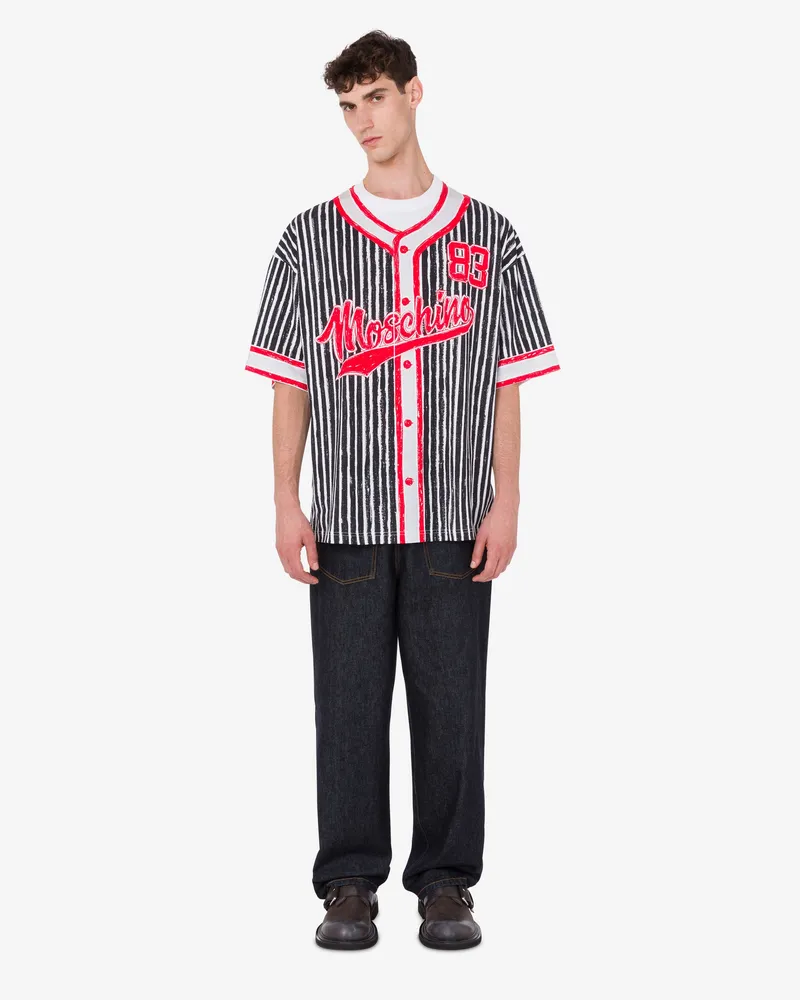 Moschino T-shirt em jersey de algodão orgânico estampado - Schwarz Schwarz