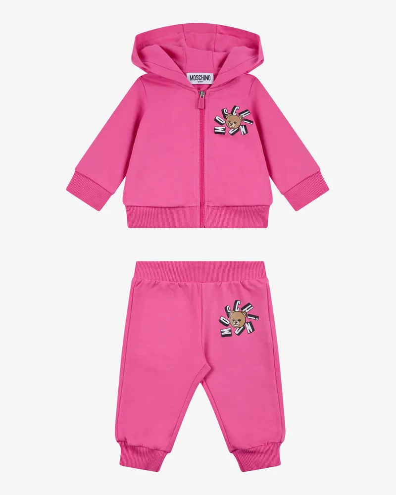 Moschino Moschino Teddy Bear Sweatshirt-Anzug aus Baumwolle - Pink Pink