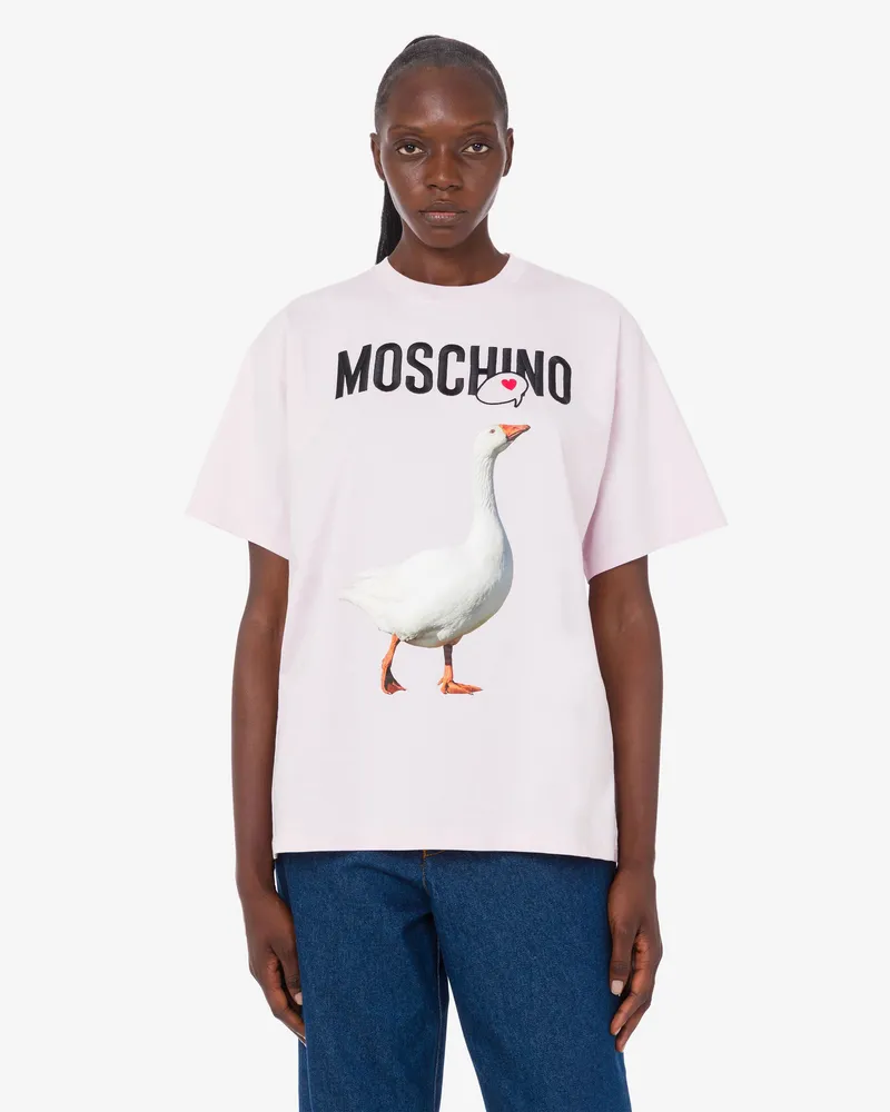 Moschino T-Shirt aus Bio-Baumwolljersey von Goose - Pink Pink