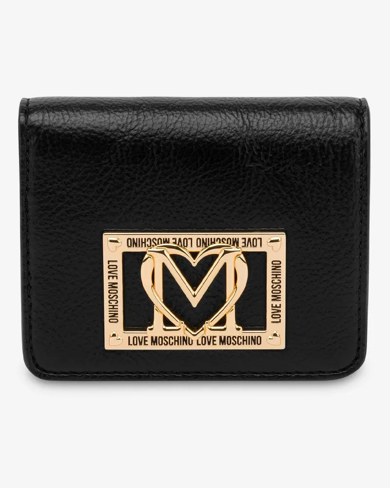 Moschino Kleine Geldbörse mit Logo-Plakette - Schwarz Schwarz