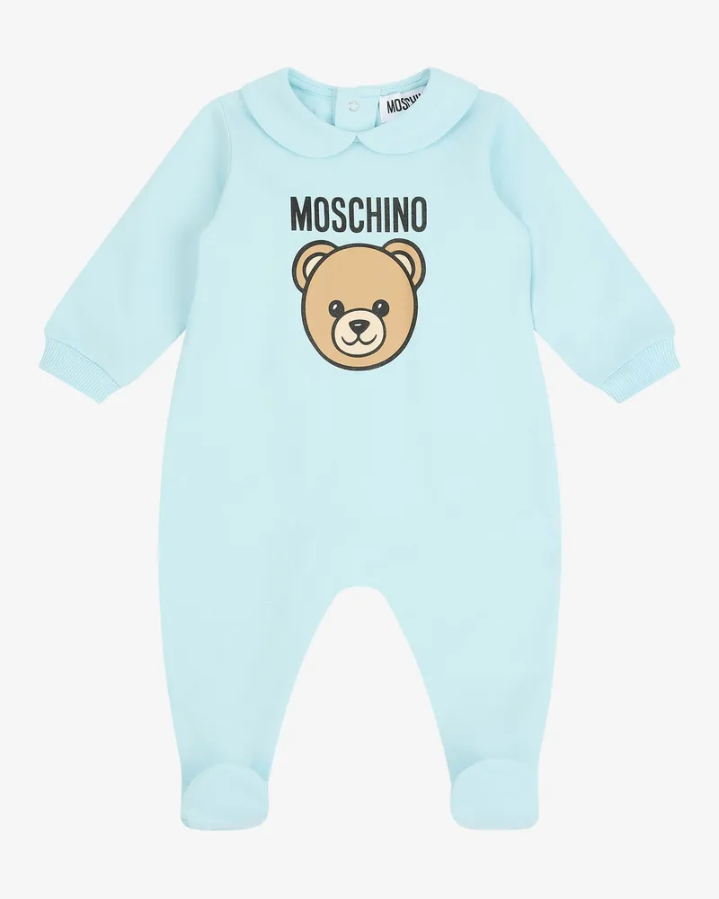 Moschino Strampler aus Baumwollfleece Moschino Teddy Bear - Blau Blau