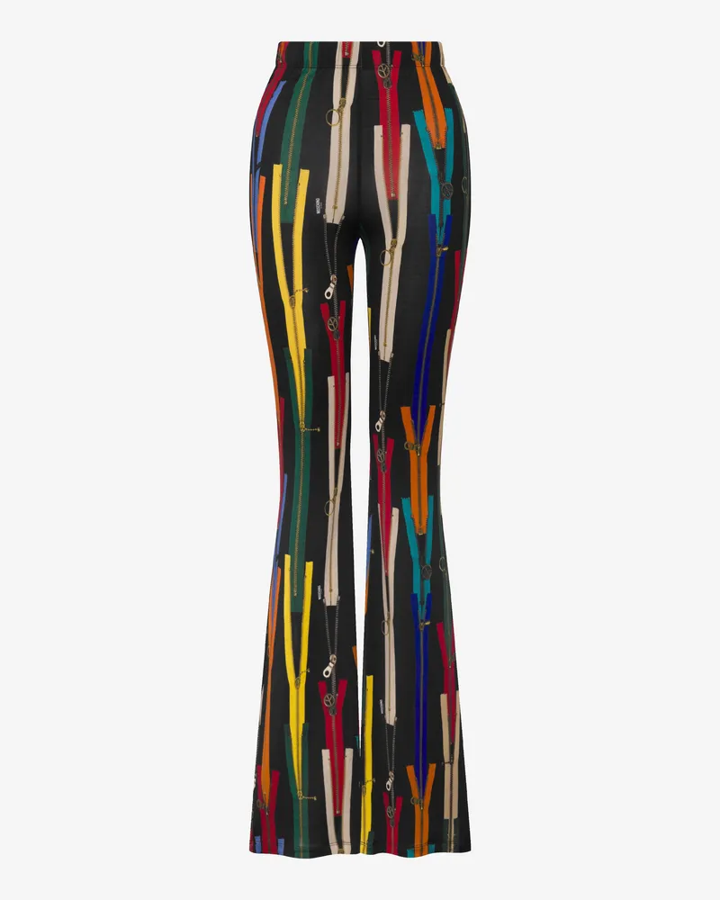 Moschino Bedruckte Hose aus Stretch-Jersey - Schwarz Schwarz