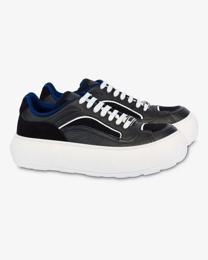 Moschino Sneakers aus Mesh, Kalbsleder und Wildleder - Schwarz Schwarz