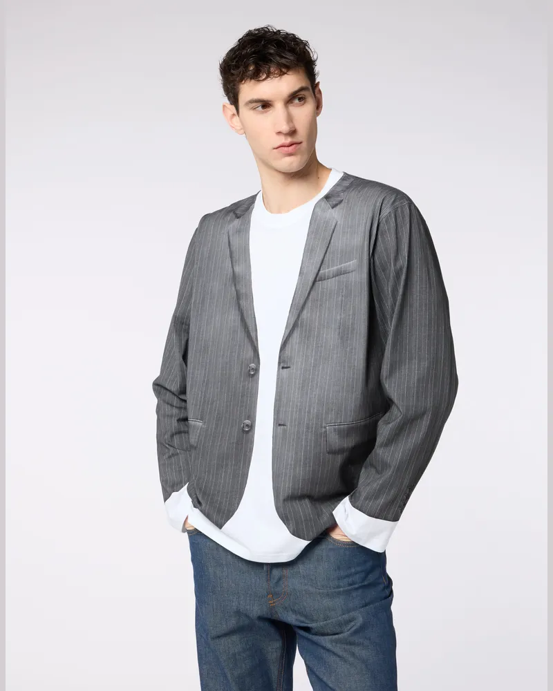 Moschino Bedrucktes Baumwoll-Jersey-Shirt - Grau Grau