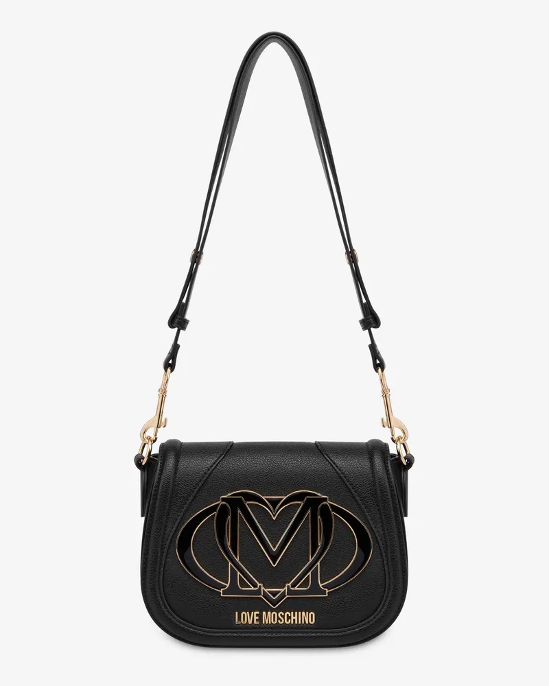 Moschino Umhängetasche mit Maxi-Logo - Schwarz Schwarz