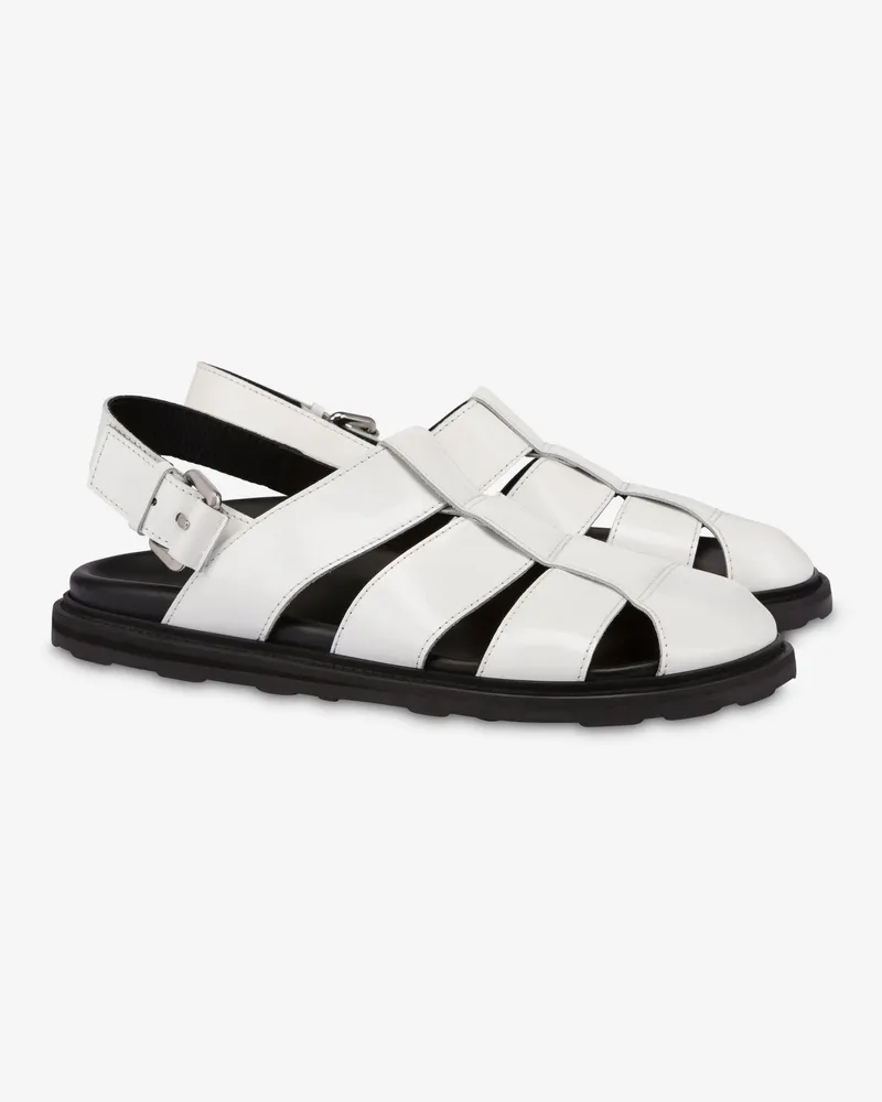 Moschino Sandalen aus gebürstetem Kalbsleder Sporty - Weiß Weiß