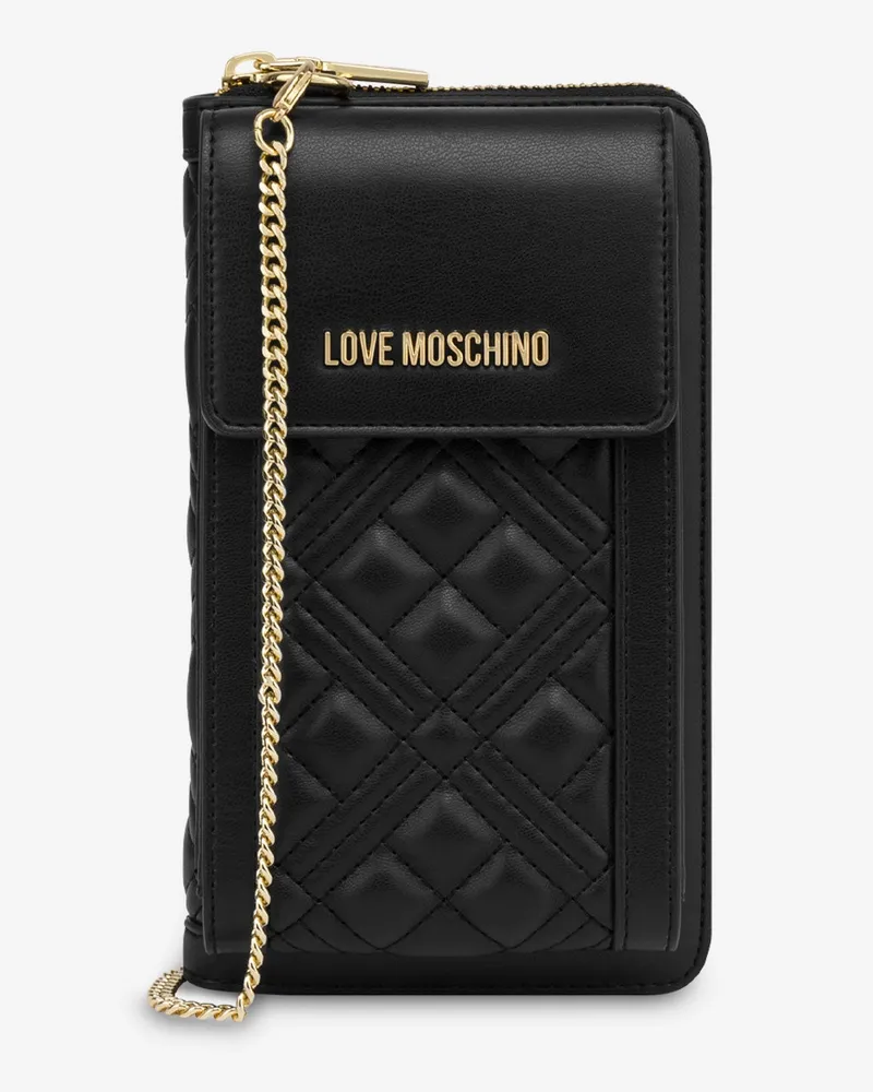 Moschino Gesteppte Handytasche - Schwarz Schwarz