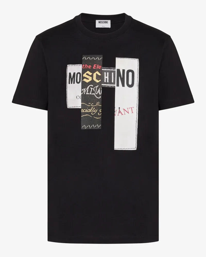 Moschino Bedrucktes T-Shirt aus Baumwolljersey - Schwarz Schwarz
