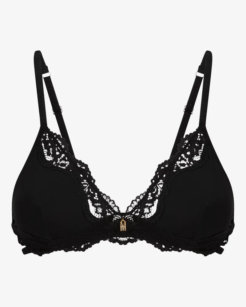 Moschino BH aus Mikrofaser und Spitze - Schwarz Schwarz