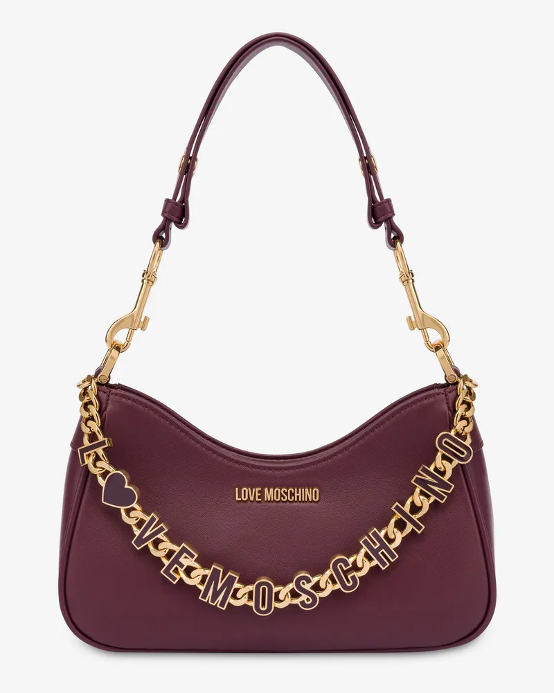 Moschino Mala hobo com corrente - Violett Violett
