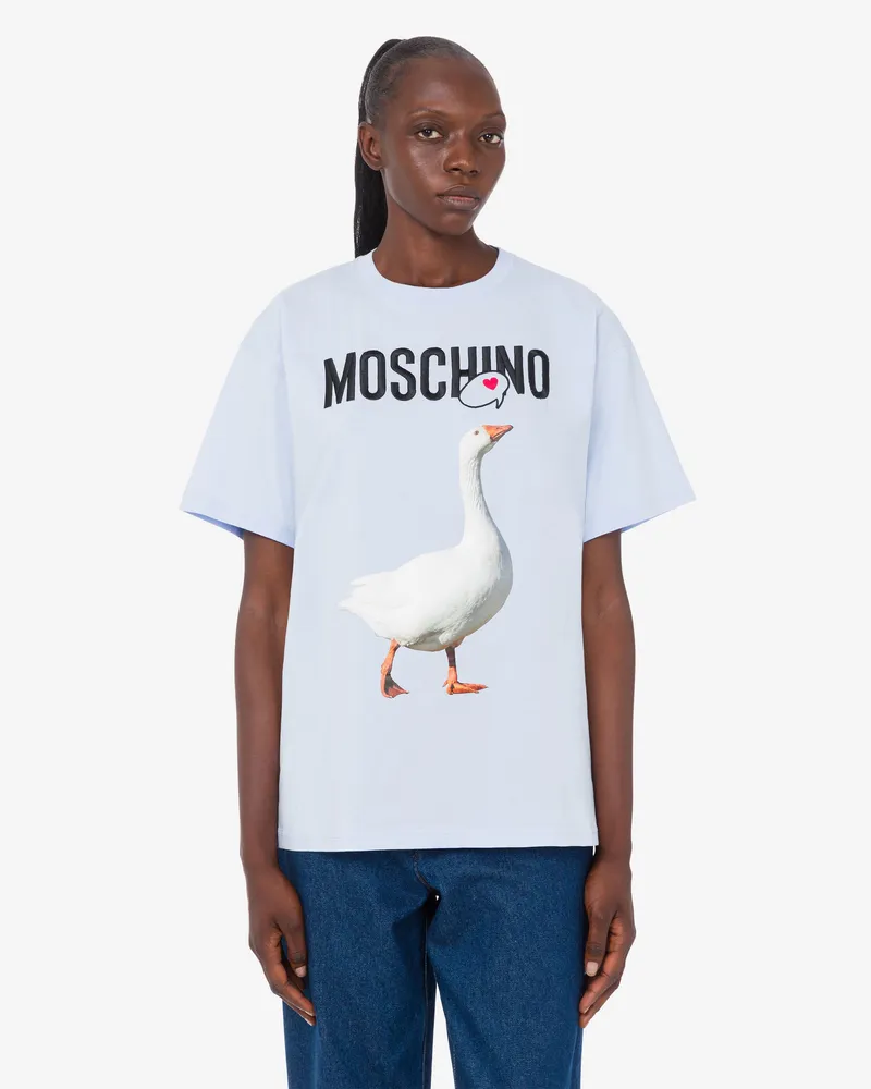 Moschino T-Shirt aus Bio-Baumwolljersey von Goose - Blau Blau