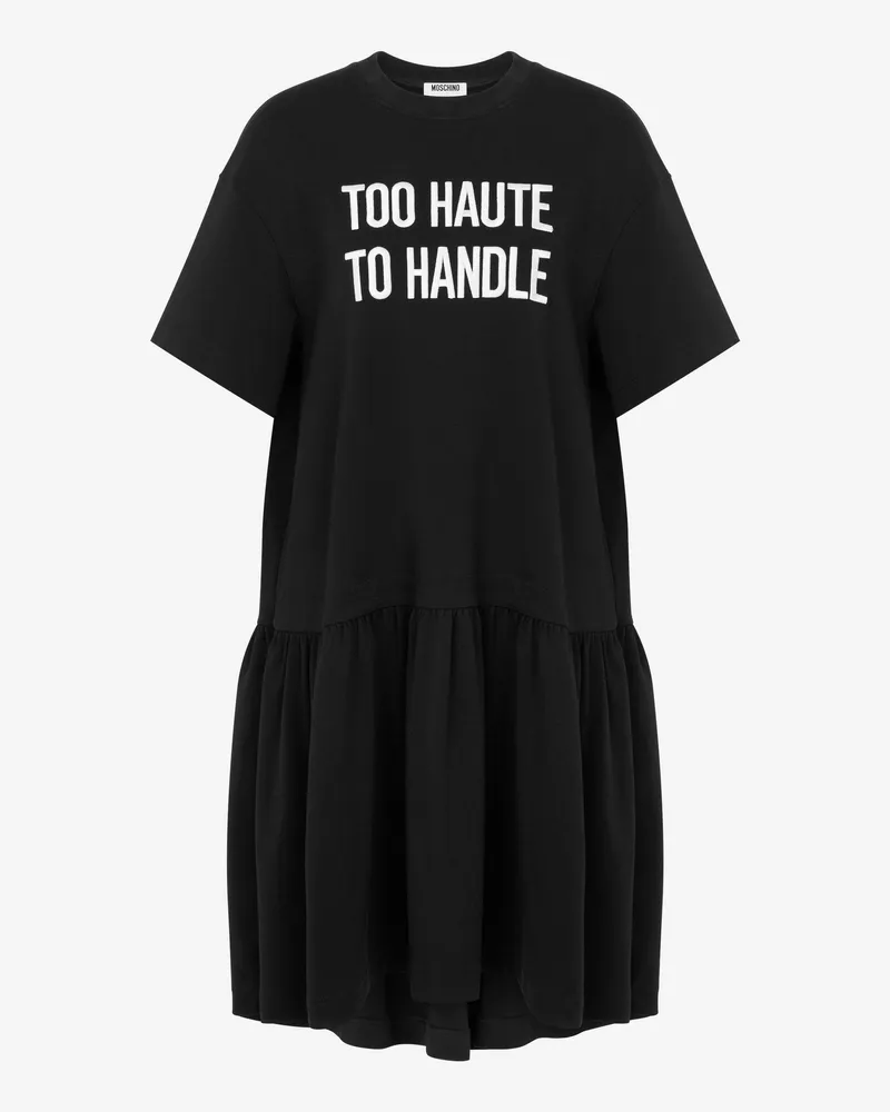 Moschino Besticktes Kleid aus schwerer Baumwolle - Schwarz Schwarz