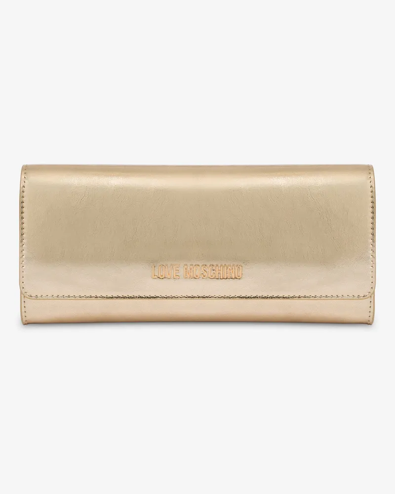 Moschino Kupplung aus laminiertem Stoff - Gold Gold