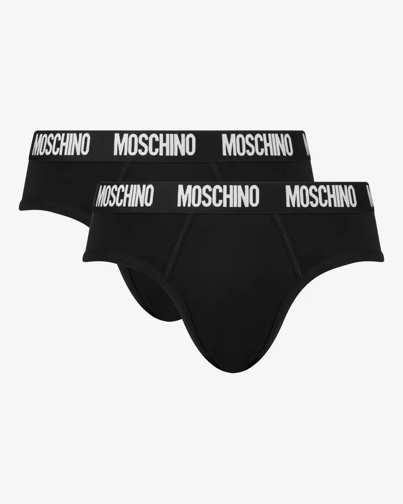Moschino Set mit 2 Slips Logo Band - Schwarz Schwarz