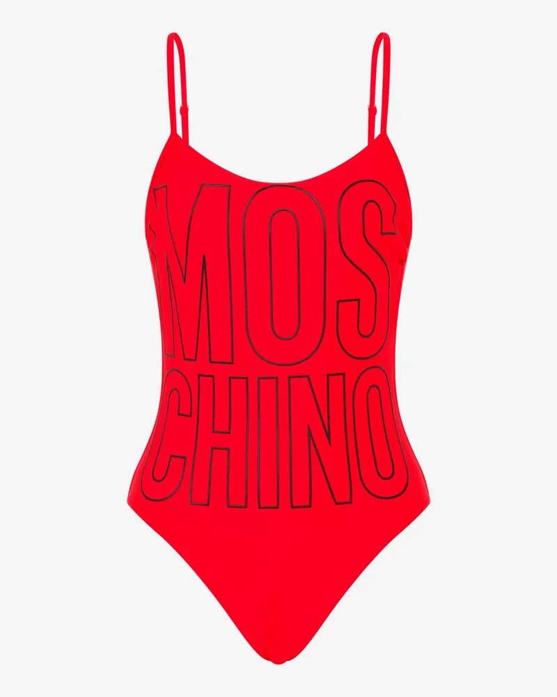 Moschino Bedruckter einteiliger Lycra-Schwimmanzug - Rot Rot